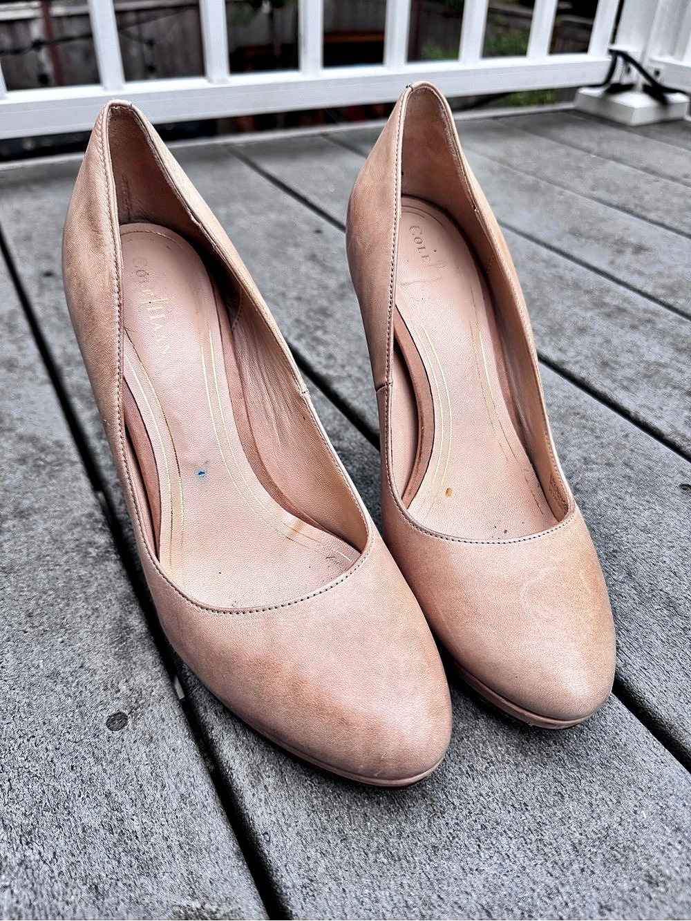 Cole Haan Nike Air Nude Leather Platform Pumps US 7